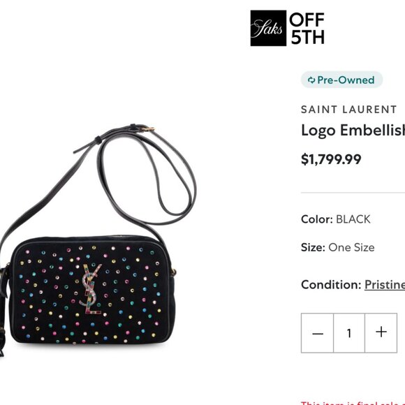 YSL Rainbow Crystal Studded Camera Bag - Picture 15 of 16